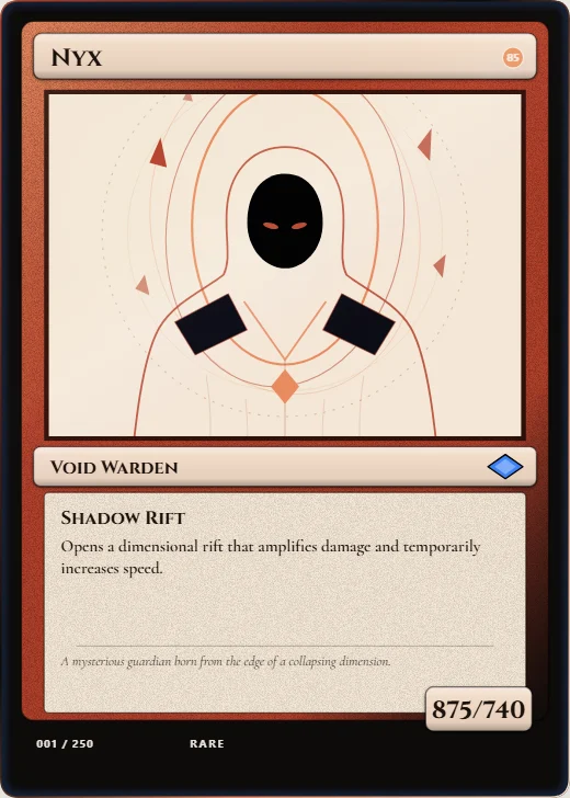 Arcane Classic trading card template
