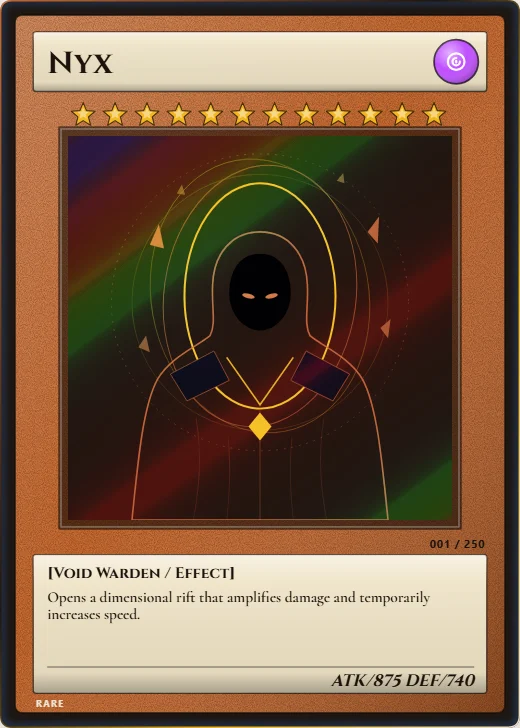 Arena Monsters trading card template