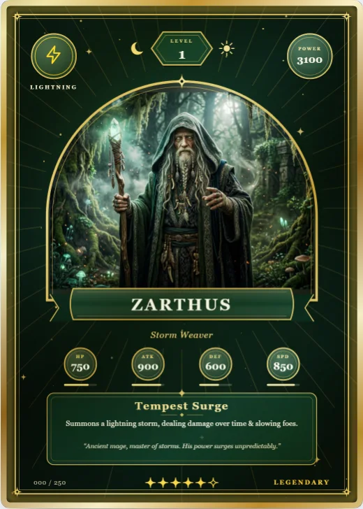 Arcana Tarot card in the Emerald Oracle palette