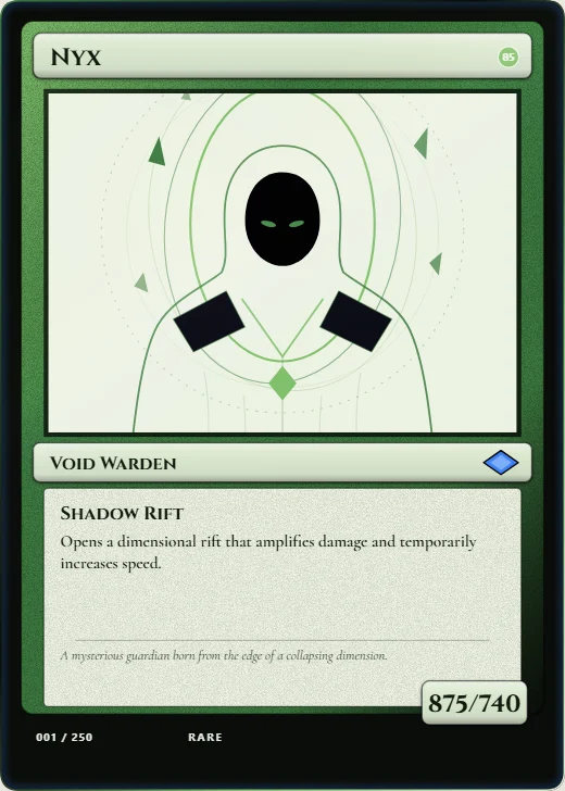 Arcane Classic card in the Grove palette