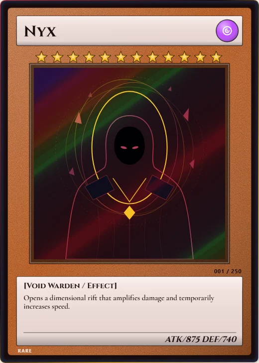 Arena Monsters card in the Crimson palette