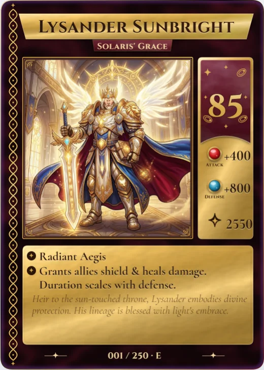 Gilded Spell card in the Crimson Court palette