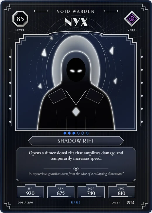 Grand Deco card in the Midnight Silver palette