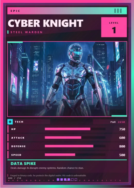 Prism Circuit card in the Hot Magenta palette