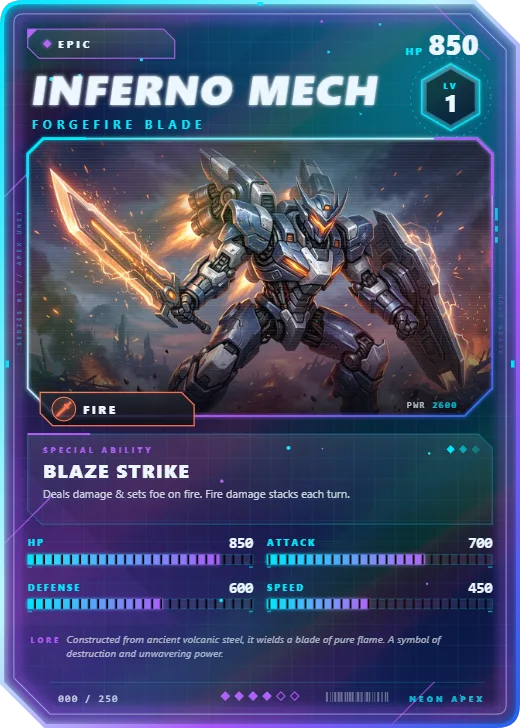 Inferno Mech, Forgefire Blade